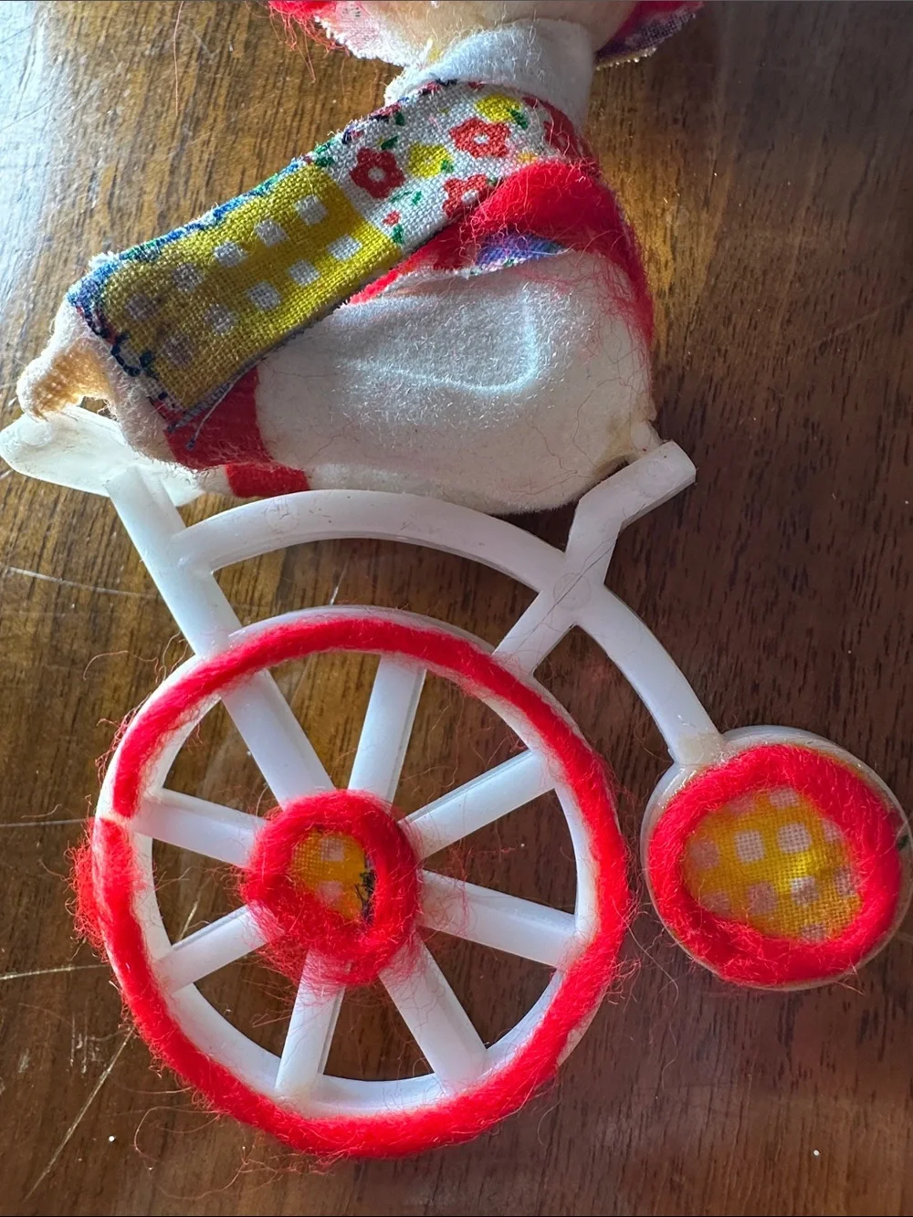 Vintage Clown Riding A Plastic Tricycle Ornament